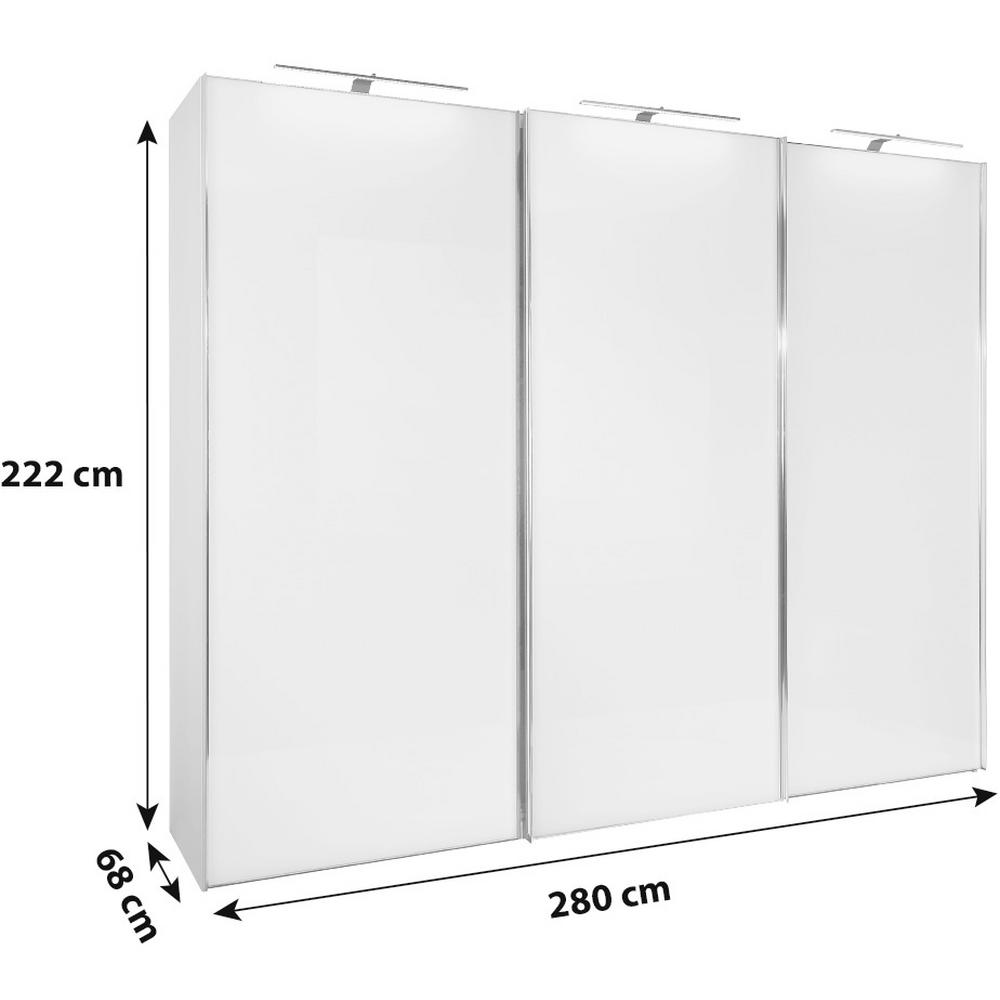 Šatní skříň SONATE ROM, 280x222 cm, bílá