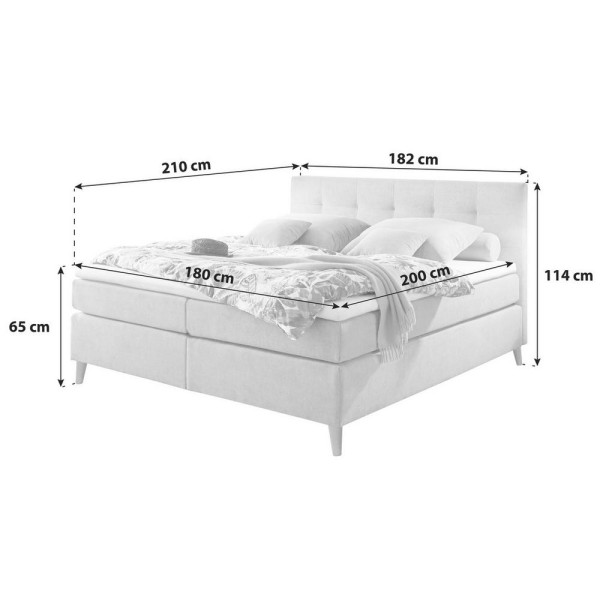 Postel boxspring pískové barvy Missouri 1 180x200cm