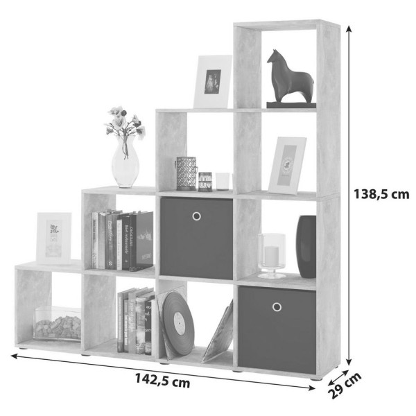 Regál na dekorace Napoli š: 142,5 cm dub sonoma