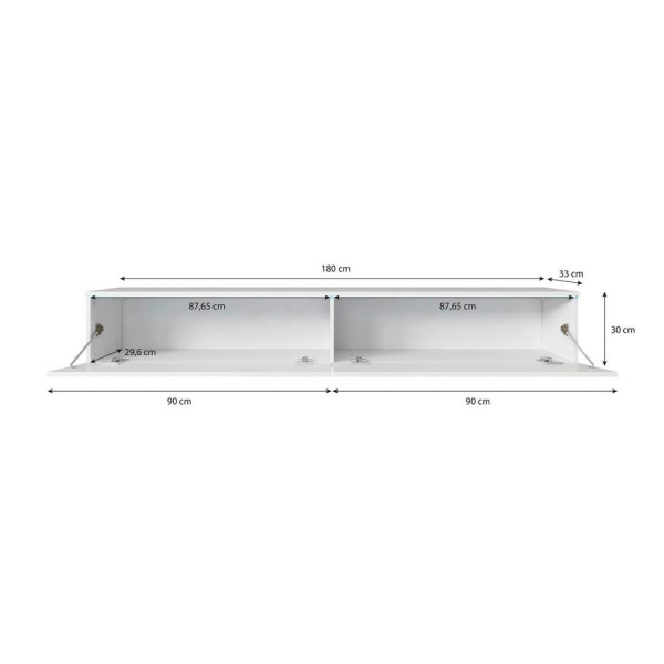 Nízká komoda s LED osvětlením 180cm