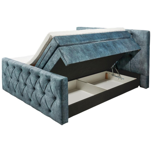 Postel boxspring Hammonton modrá 180x200 cm