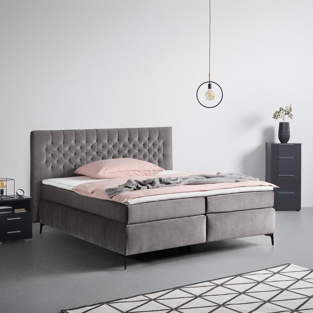 Boxspring postel ONE 2 180x200cm,antracitová