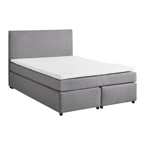 Postel boxspring s toperem, 140x200 cm, šedá