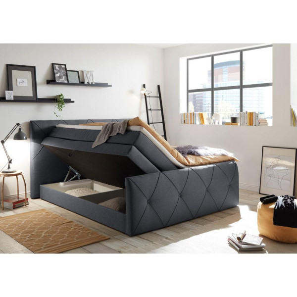 Boxspring postel CALGARY antracit 180x200 cm